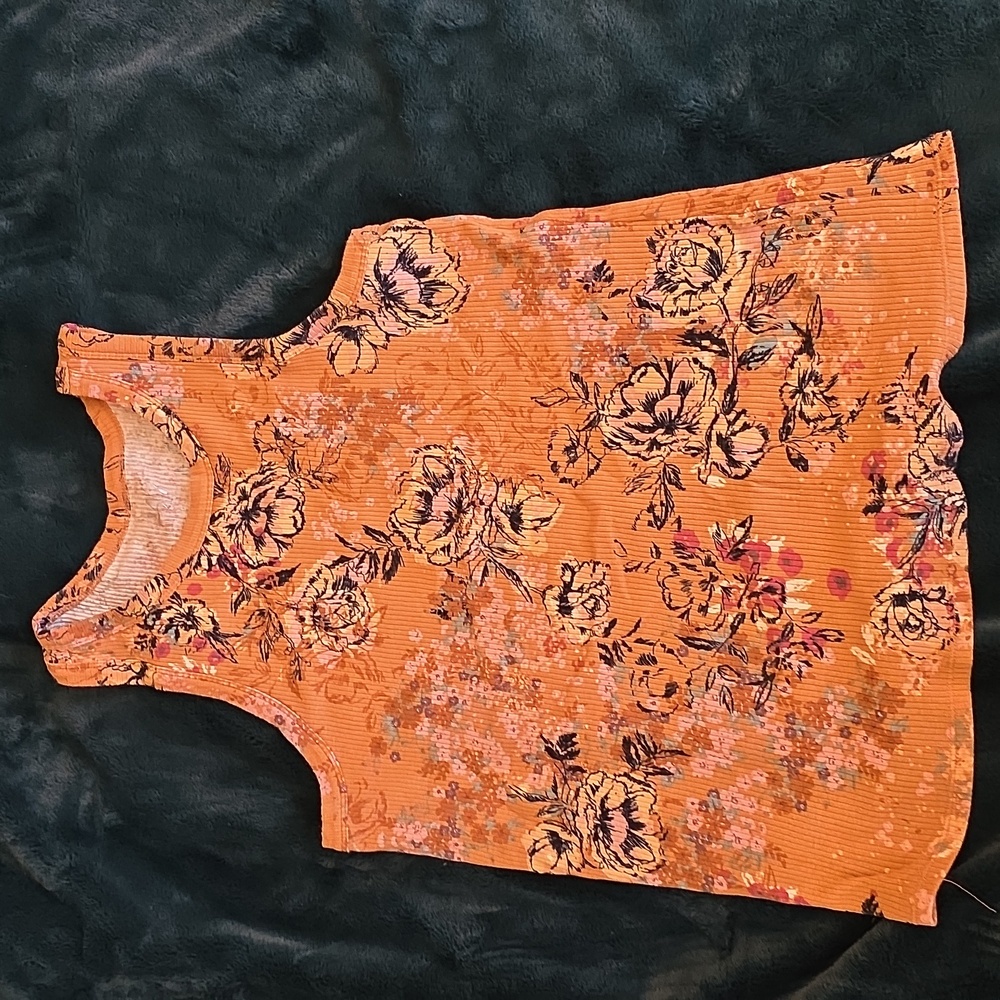 Maurices Orange Floral Tank Top